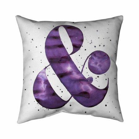 FONDO 20 x 20 in. Ampersand Purple-Double Sided Print Indoor Pillow FO3326528